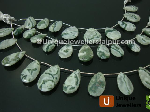 Greenish Solar Quartz Faceted Pear Beads